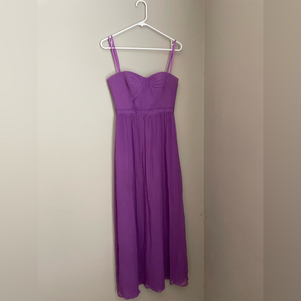 BCBG MaxAzria Purple Maxi strapless dress with sweetheart neckline